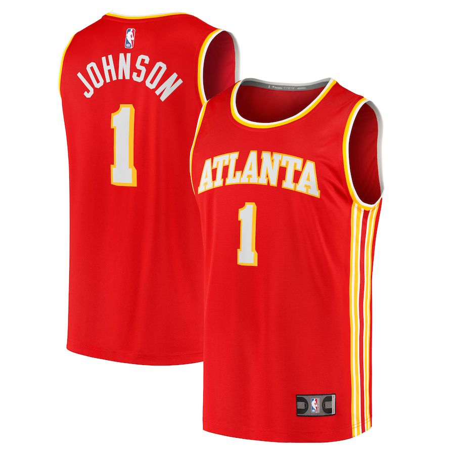 Men Atlanta Hawks #1 Jalen Johnson Fanatics Branded Red Fast Break Replica NBA Jersey